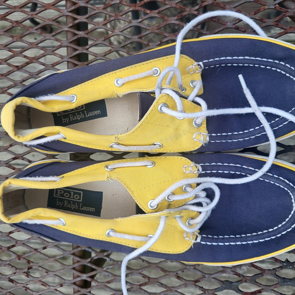 Polo Ralph Lauren Yellow and Blue Boat Shoes